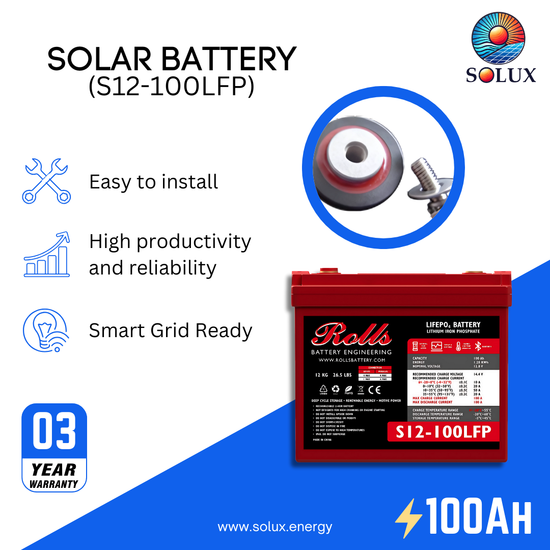 This is an image of Rolls Surrette S12-100LFP 12V100Ah Lithium Battery